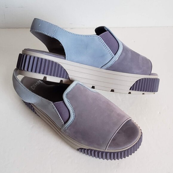 CAMPER Leather Platform Sandals Purple and Blue 35 - Picture 8 of 16